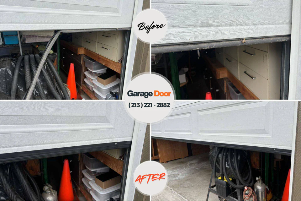 Before and after: garage door repair Hyde, PA